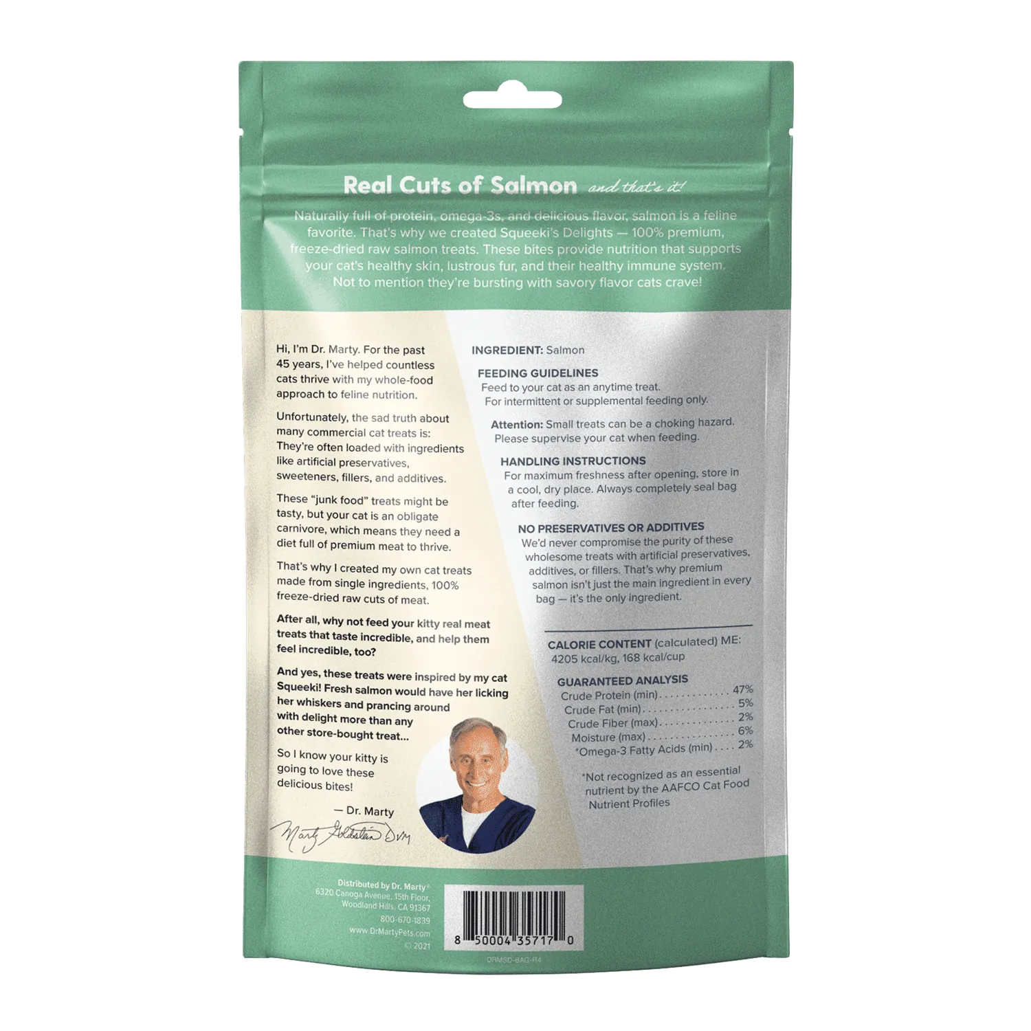 DR. MARTY Squeekis Delights Freeze-Dried Raw Salmon Cat Treats