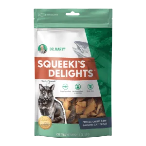 DR. MARTY Squeekis Delights Freeze-Dried Raw Salmon Cat Treats freeze dried cat treats, single ingredient cat treats