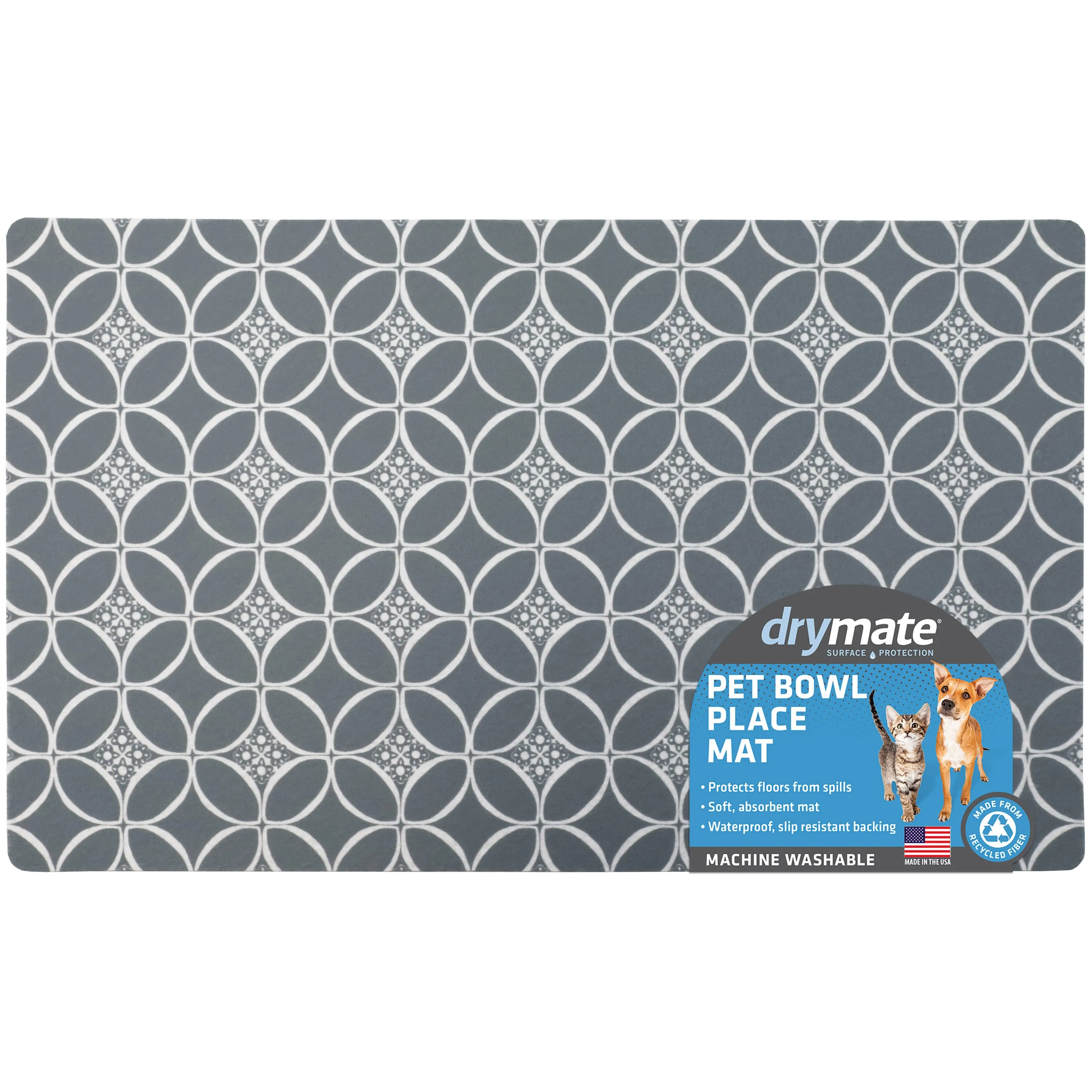 Drymate Indigo Gray Feeding Placemat for Pets cat essentials, basic cat supplies
