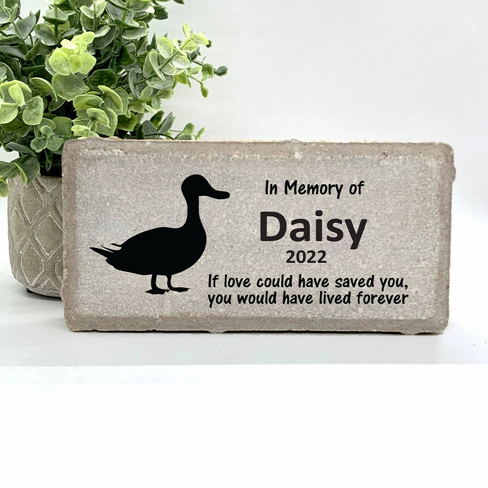 Duck Memorial Stone - Personalized Pet Keepsake - Loss of Duck - Duck Sympathy Gift - Pet Loss Gifts - Custom Duck Memorial show poultry,grooming poultry