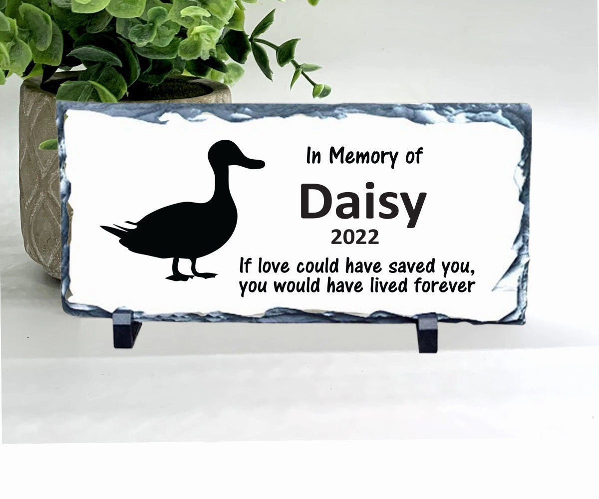 Duck Memorial Stone - Personalized Pet Keepsake - Loss of Duck - Duck Sympathy Gift - Pet Loss Gifts - Custom Duck Memorial