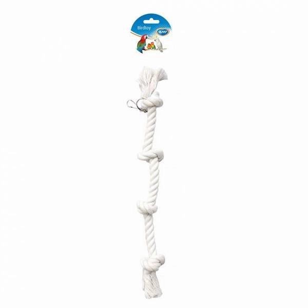 Duvo Birdtoy White Rope 4 Knots 50cm bird cage parrot food bird toys bird perch bird treats