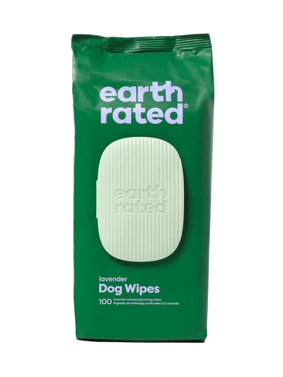 Earth Rated USDA Certified Biobased Lavender Scented Grooming Wipes for Dogs and Cats cat grooming brush, cat shampoo
