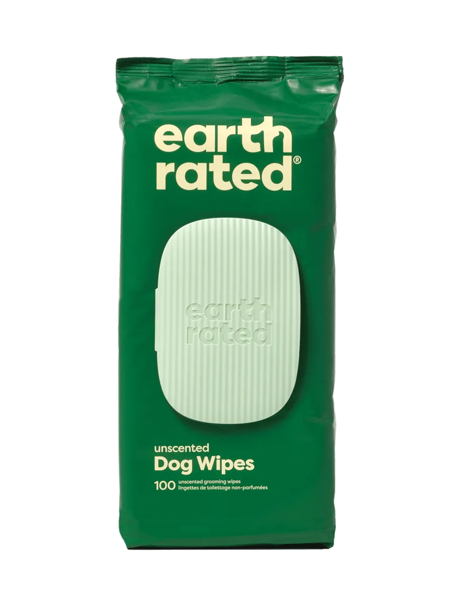 Earth Rated USDA Certified Biobased Unscented Grooming Wipes for Dogs and Cats cat grooming brush, cat shampoo