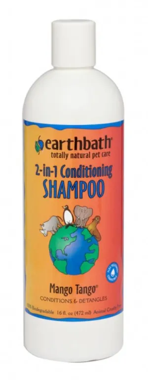 Earthbath 2-in-1 Mango Tango Conditioning Shampoo for Dogs and Cats cat grooming brush, cat shampoo