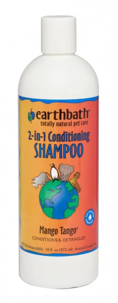 Earthbath 2-in-1 Mango Tango Conditioning Shampoo for Dogs and Cats cat grooming brush, cat shampoo