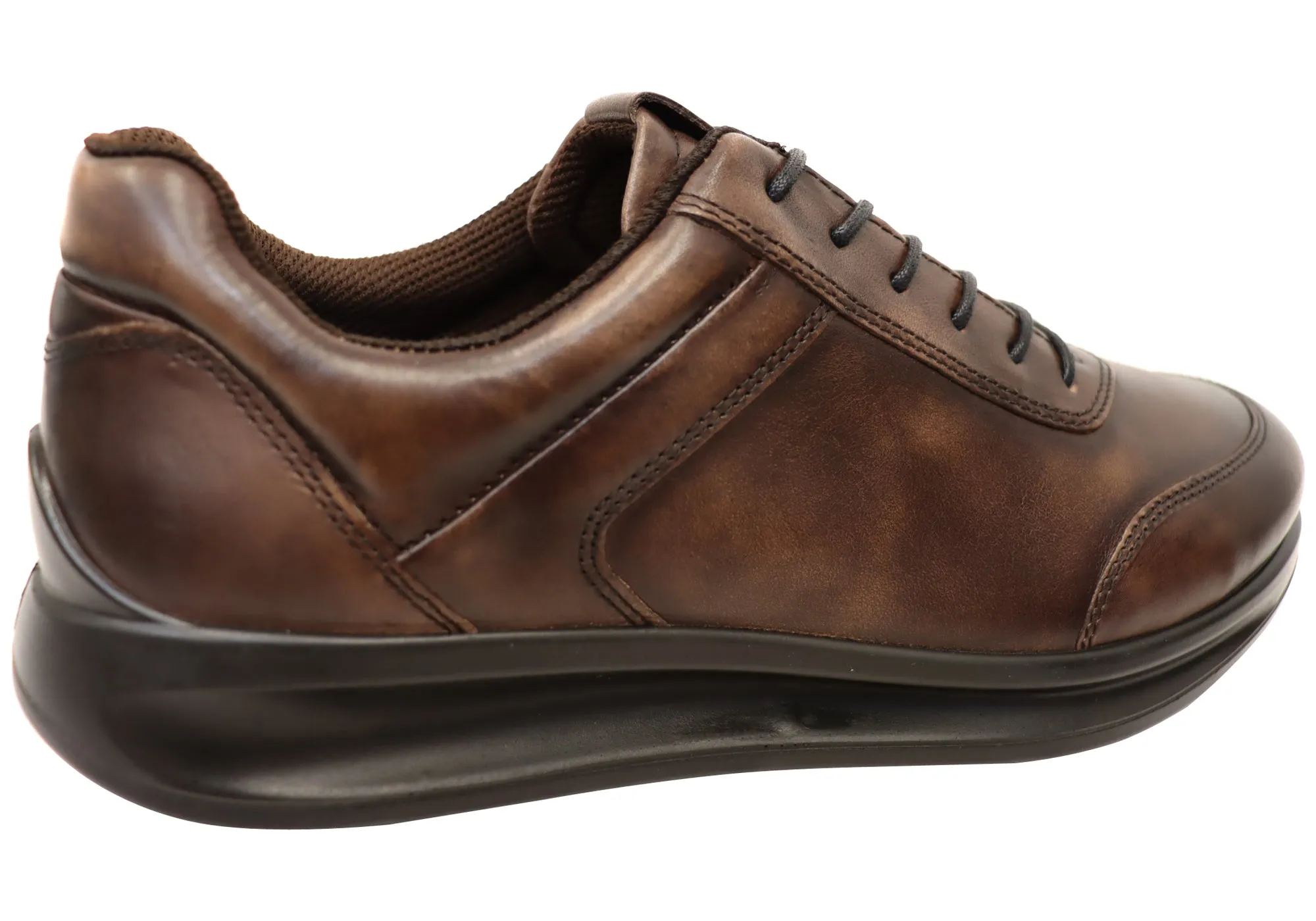 ECCO Mens Comfortable Leather Aquet Sneakers Shoes ecco Shoes