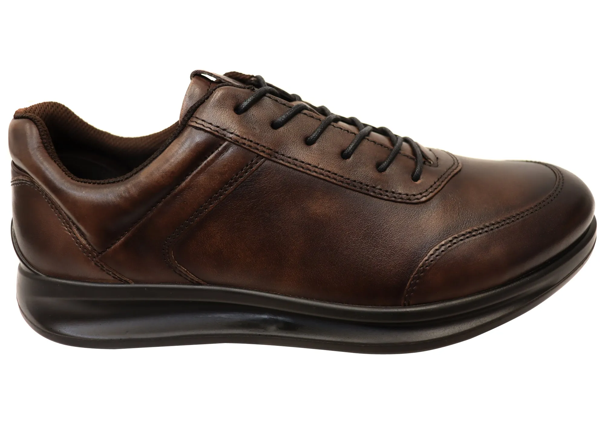 ECCO Mens Comfortable Leather Aquet Sneakers Shoes ecco Shoes