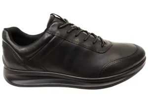 ECCO Mens Comfortable Leather Aquet Sneakers Shoes ecco Shoes
