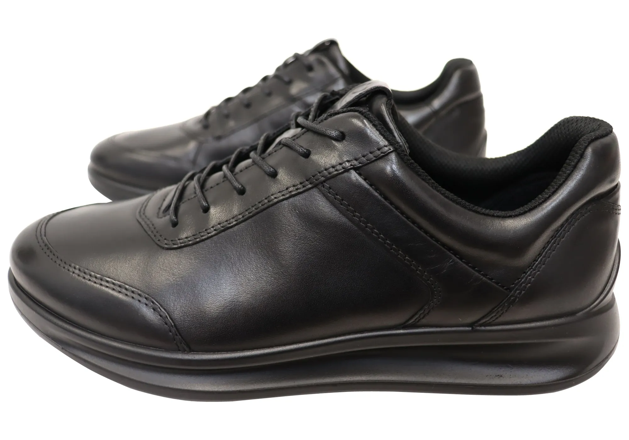 ECCO Mens Comfortable Leather Aquet Sneakers Shoes ecco Shoes