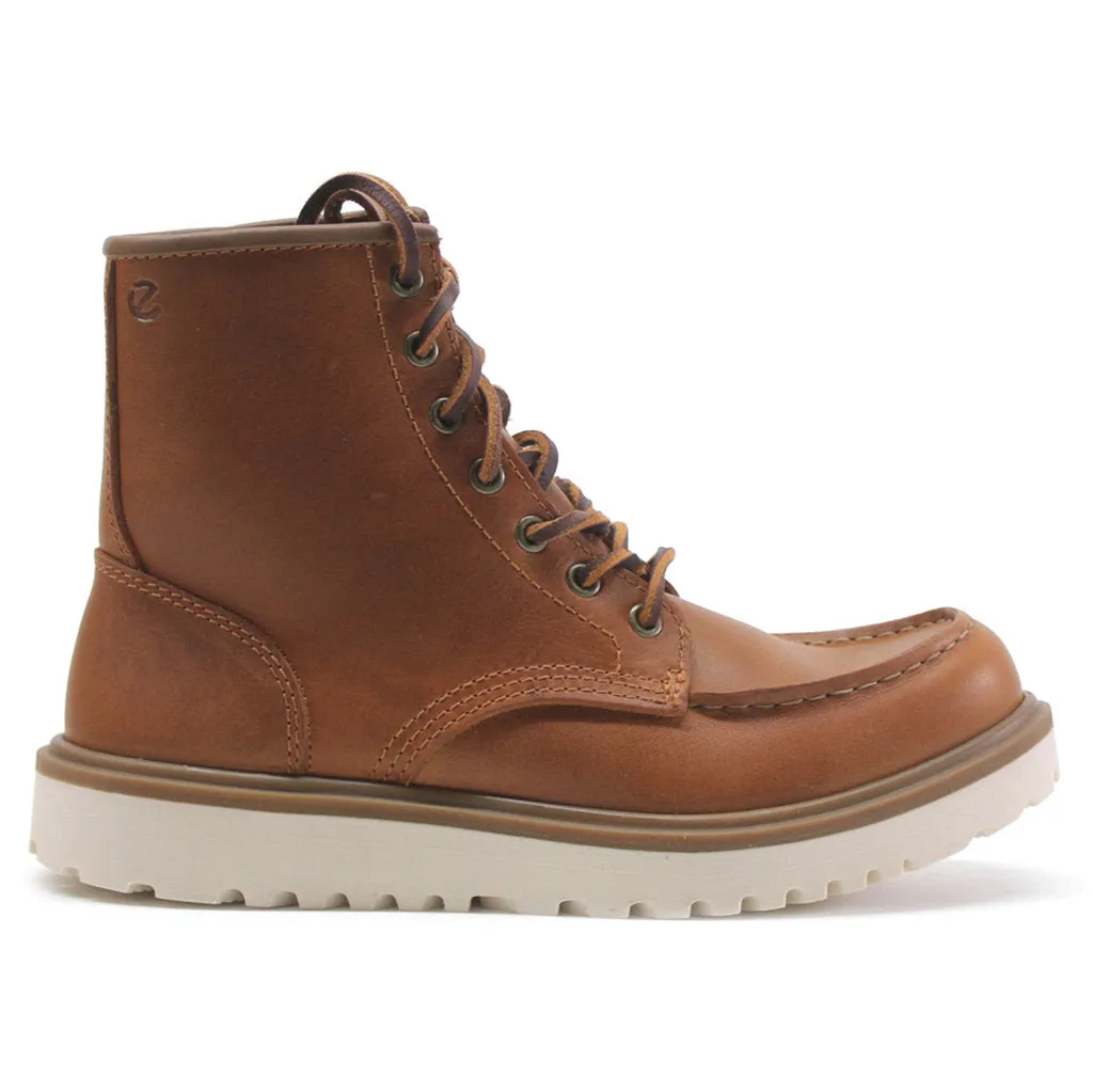 Ecco Staker Leather Women's Ankle Moc Toe Boots ecco Shoes