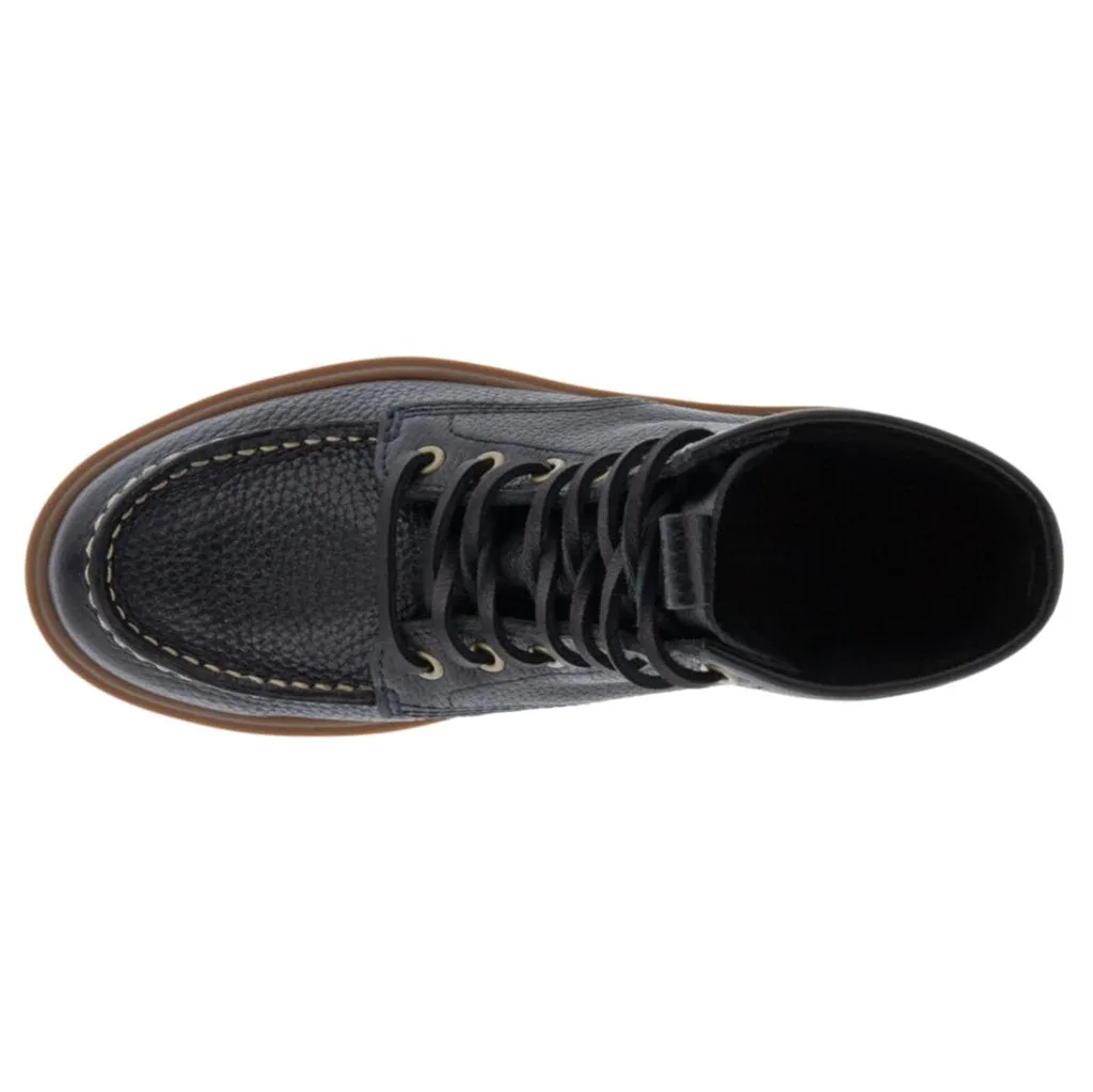 Ecco Staker Leather Women's Ankle Moc Toe Boots ecco Shoes