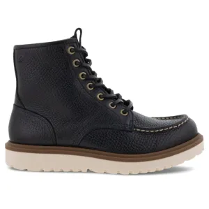 Ecco Staker Leather Women's Ankle Moc Toe Boots ecco Shoes