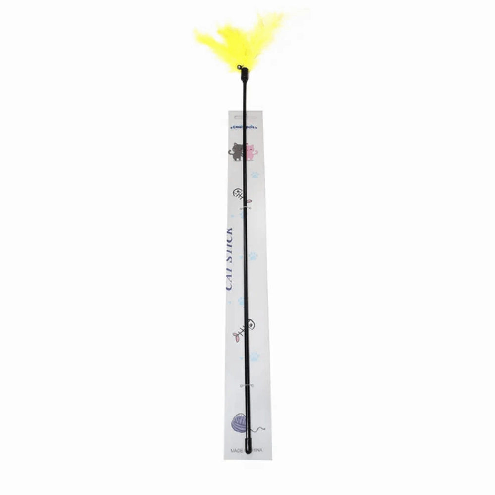 Emily Pets interactive Feather Toy for Cats (Yellow)