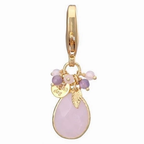 Faceted Dog Collar Charm Pink Quartz dog collar charm,pet tag