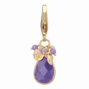 Faceted Dog Collar Charm Purple Quartz dog collar charm,pet tag