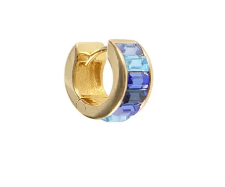 Fairley Blue Ombre Crystal Huggies Gold Shoes_Fairley