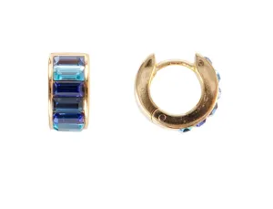Fairley Blue Ombre Crystal Huggies Gold Shoes_Fairley
