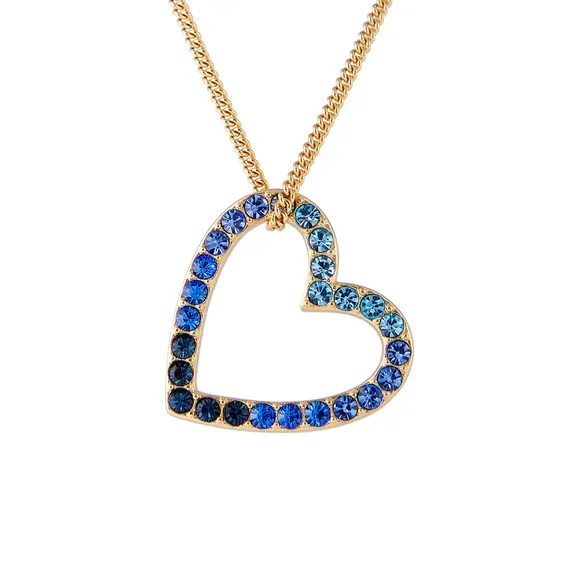 Fairley Blue Ombre Heart Necklace Shoes_Fairley