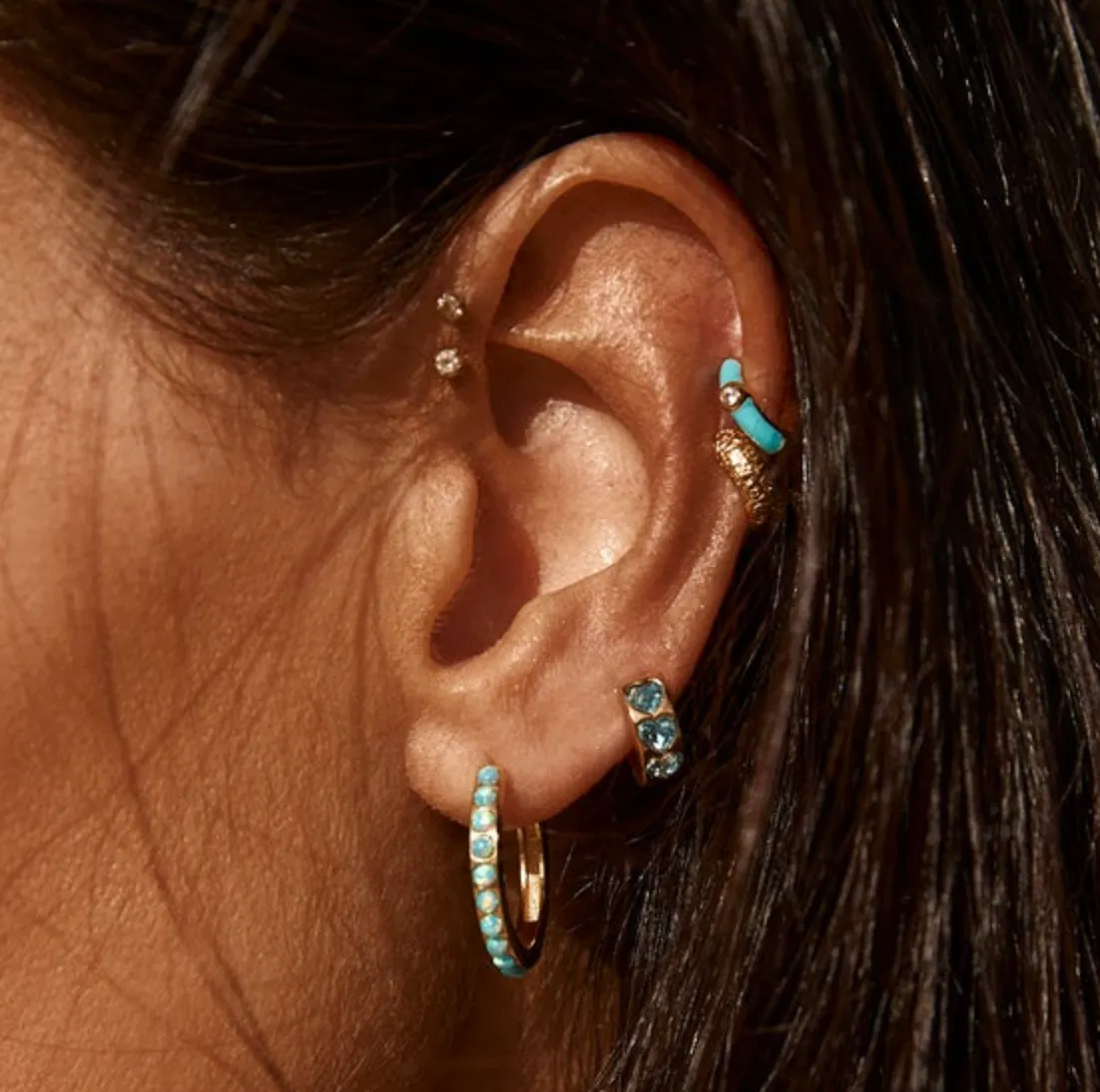 Fairley Blue Opal Crystal Maxi Hoops Shoes_Fairley
