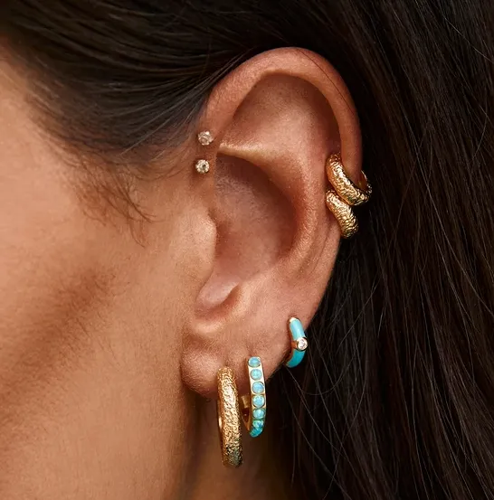 Fairley Blue Opal Crystal Midi Hoops Shoes_Fairley