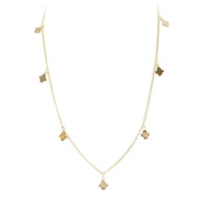 Fairley Clover Charm Necklace Gold Shoes_Fairley