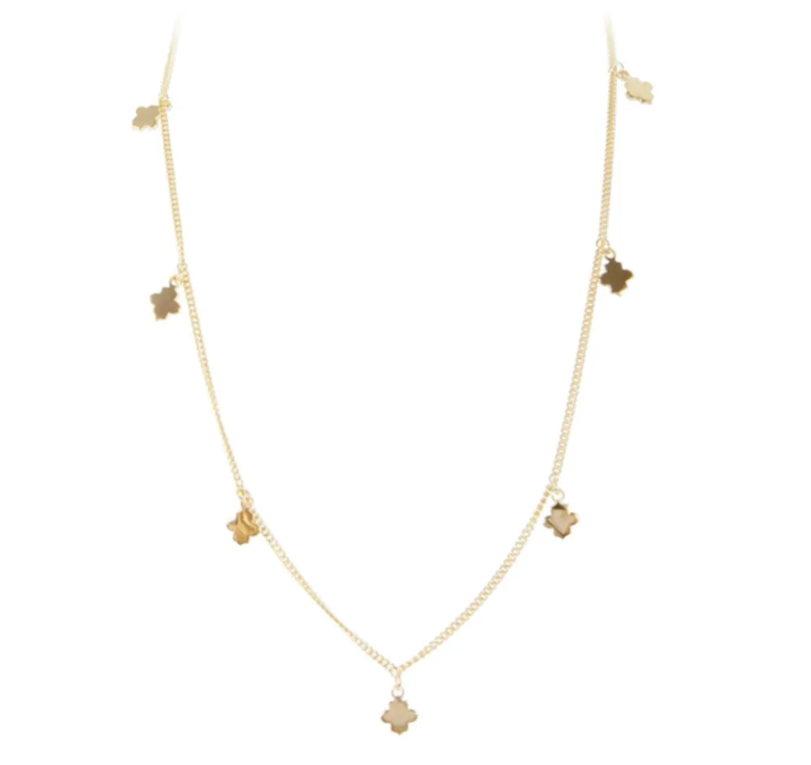 Fairley Clover Charm Necklace Gold Shoes_Fairley