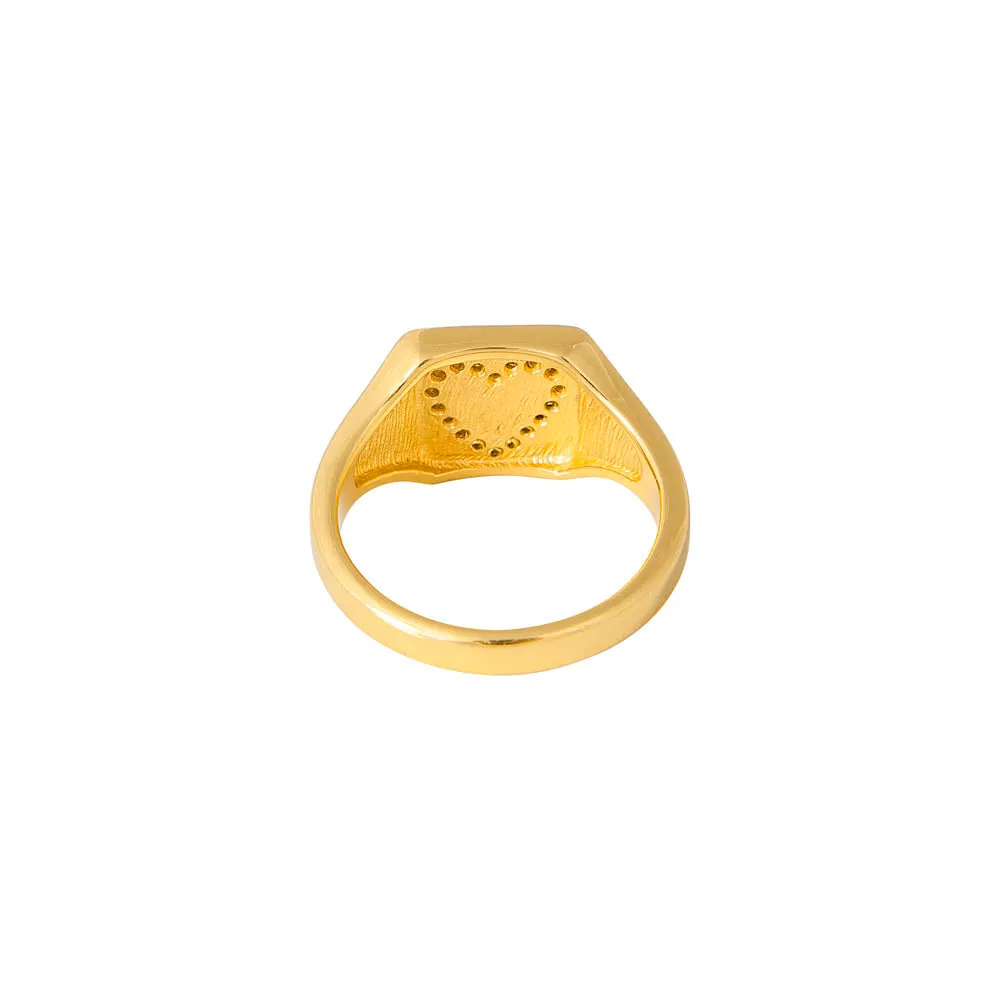 Fairley Crystal Heart Signet ring Shoes_Fairley