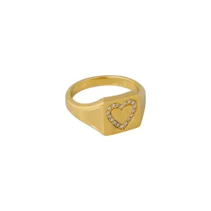 Fairley Crystal Heart Signet ring Shoes_Fairley