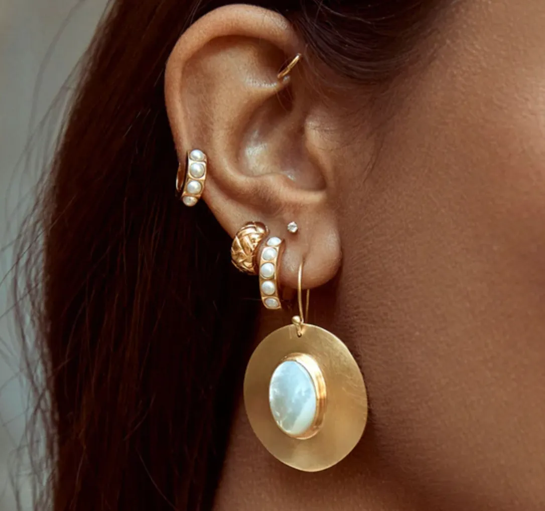 Fairley Crystal Pearl  Midi Hoops Shoes_Fairley
