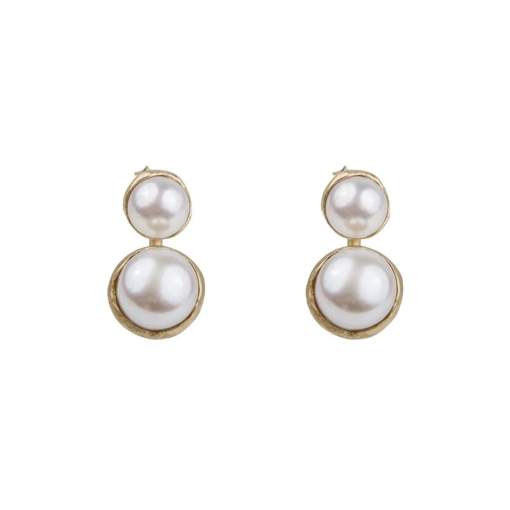 Fairley Double Pearl Ear Jackets Gold Shoes_Fairley
