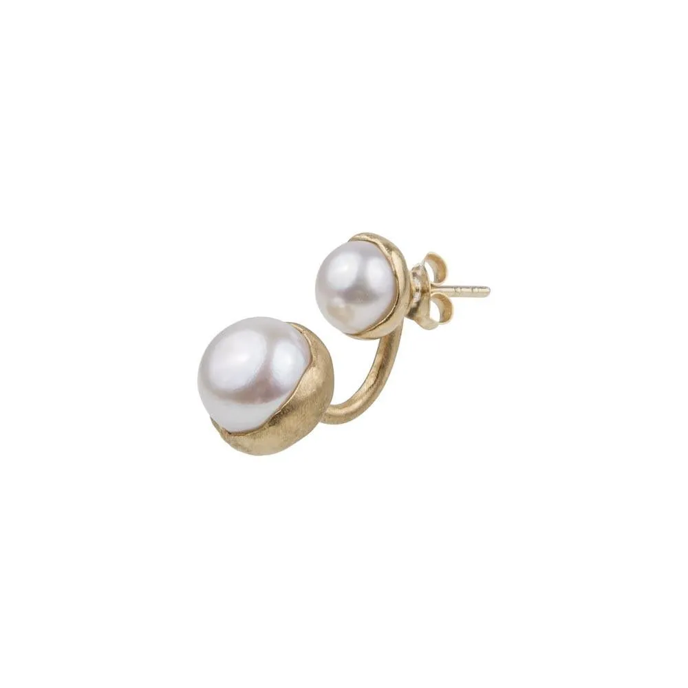 Fairley Double Pearl Ear Jackets Gold Shoes_Fairley