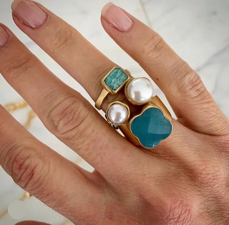 Fairley Double Pearl Ring Gold Shoes_Fairley