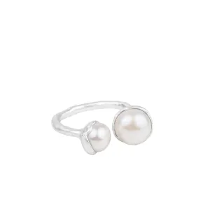 Fairley Double Pearl Ring Silver Shoes_Fairley