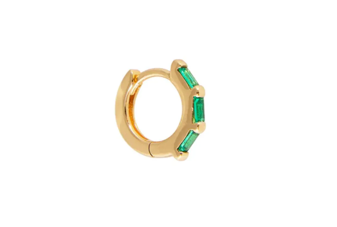 Fairley Emerald Crystal Baguette Huggies Shoes_Fairley
