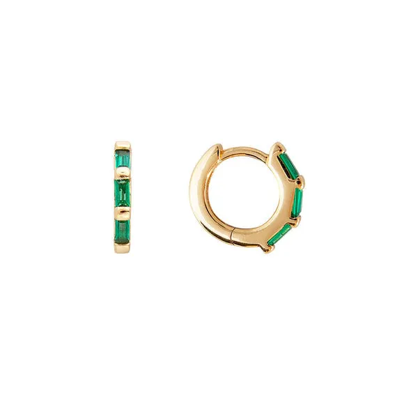 Fairley Emerald Crystal Baguette Huggies Shoes_Fairley