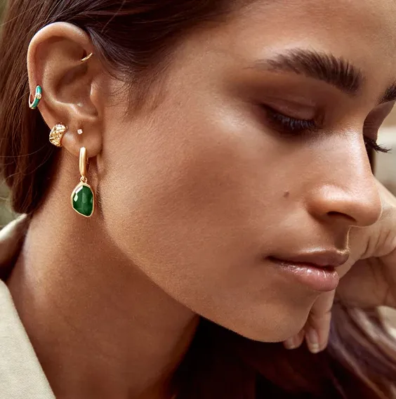 Fairley Free-Form Green Agate Drops Shoes_Fairley