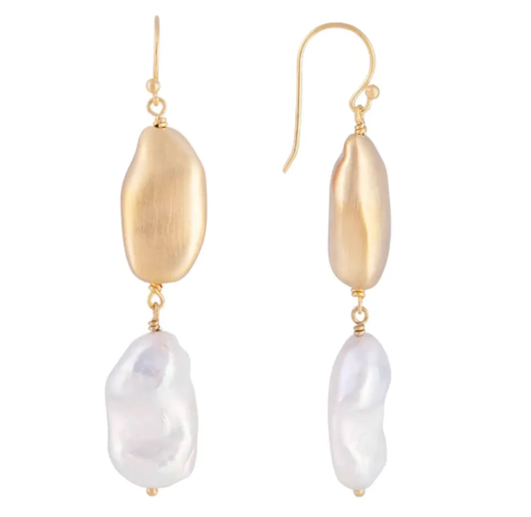 Fairley Gold Keshi Earrings Shoes_Fairley