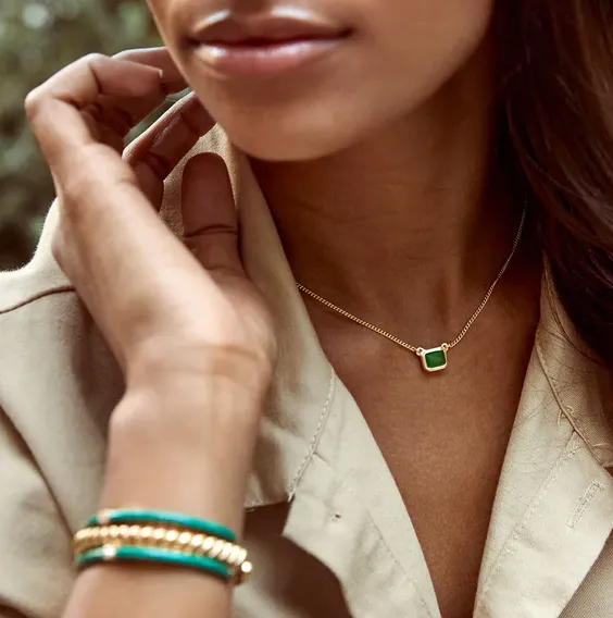 Fairley Green Agate Deco Necklace Shoes_Fairley