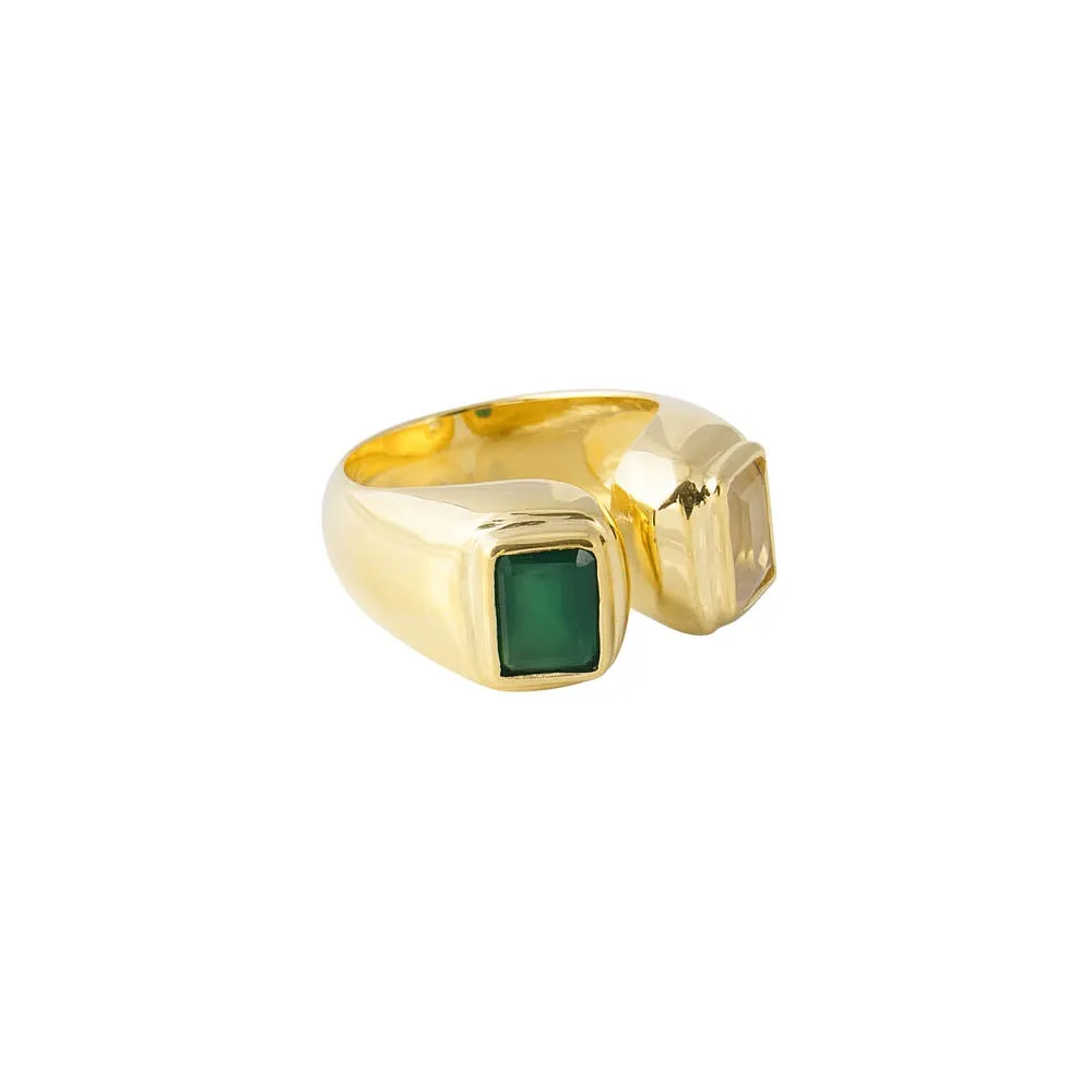 Fairley Green Agate Rose Quartz Ring Shoes_Fairley