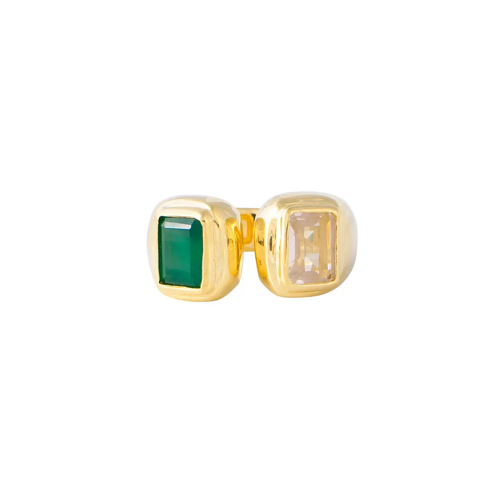 Fairley Green Agate Rose Quartz Ring Shoes_Fairley