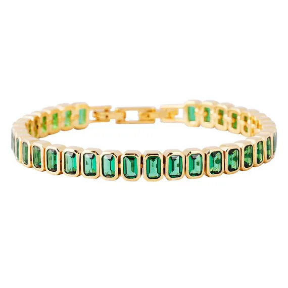 Fairley Green Emerald Cut Tennis Bracelet Shoes_Fairley