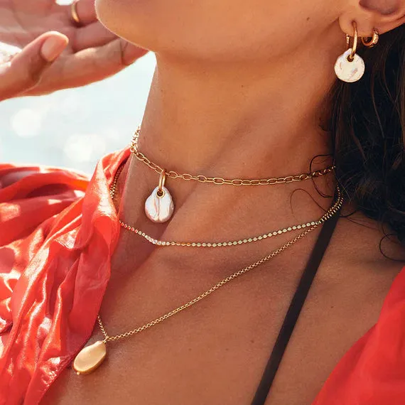 Fairley Keshi Necklace Gold Shoes_Fairley