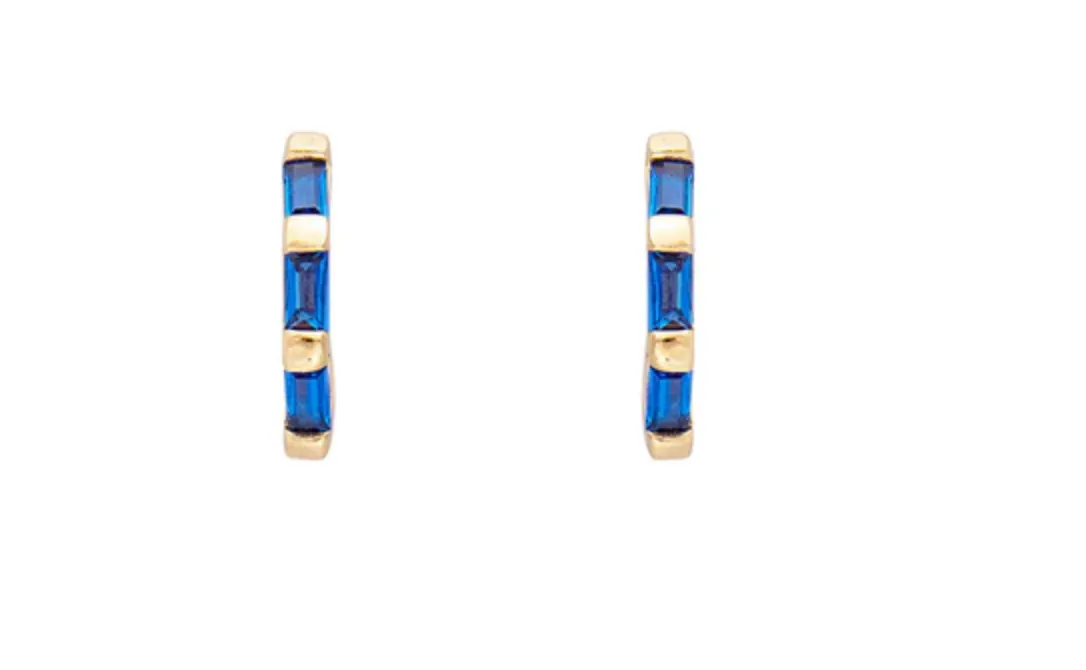 Fairley Majestic Blue Crystal Baguette Huggies Shoes_Fairley