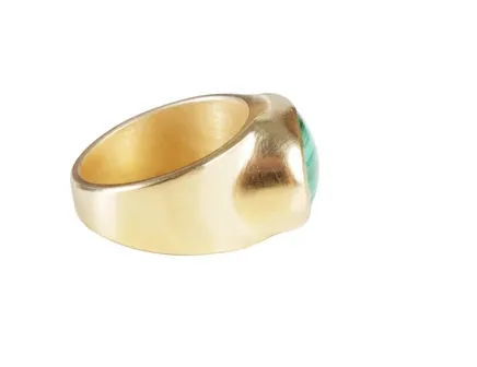 Fairley Malachite Cocktail Ring Gold Shoes_Fairley