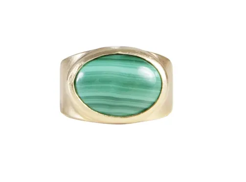 Fairley Malachite Cocktail Ring Gold Shoes_Fairley