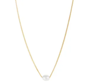 Fairley Mini Pearl Teardrop Necklace Gold Shoes_Fairley