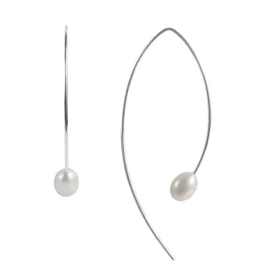 Fairley Pearl Curve Earring Silver Shoes_Fairley