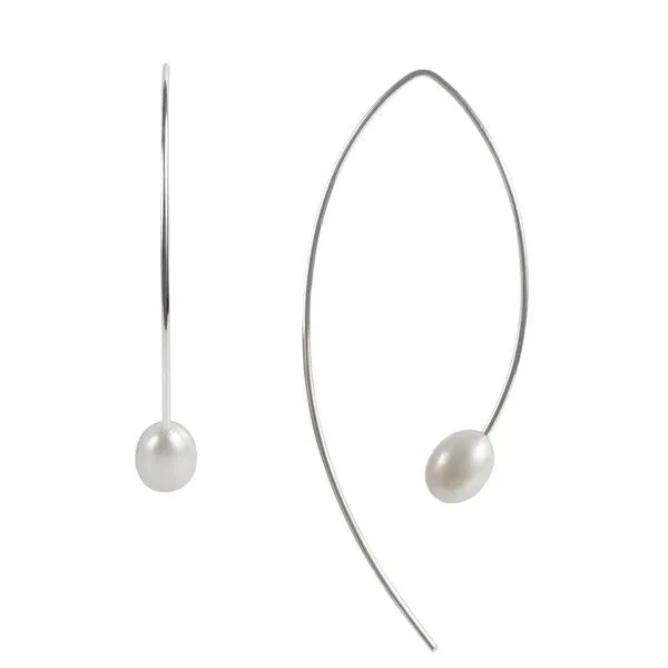 Fairley Pearl Curve Earring Silver Shoes_Fairley