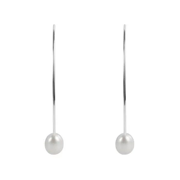 Fairley Pearl Curve Earring Silver Shoes_Fairley